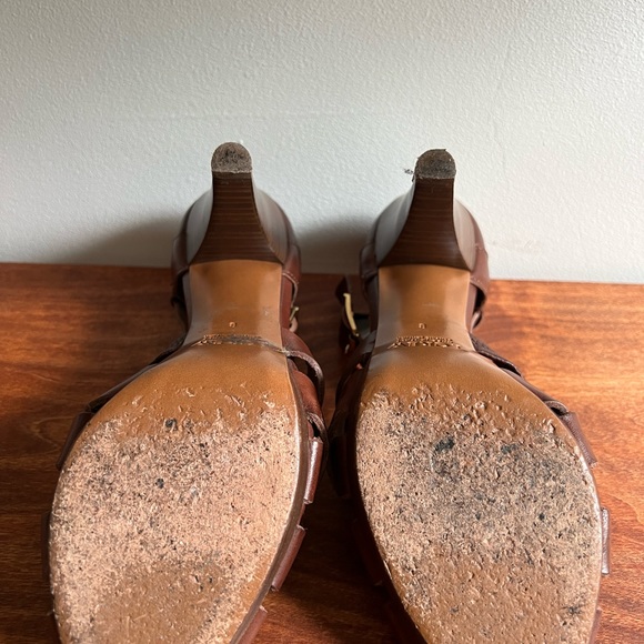 J. CREW brown Italian made leather heels - Picture 4 of 5